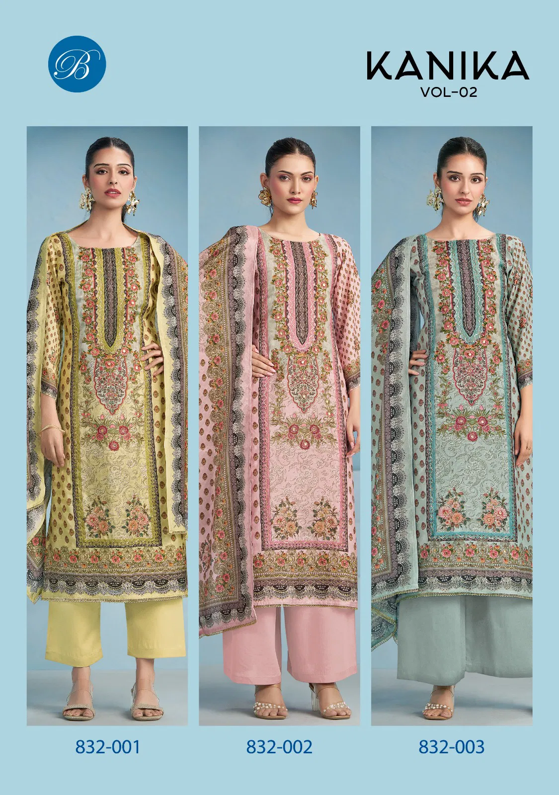 Kanika Vol 2 By Belliza Viscose Printed Dress Material Suppliers In India